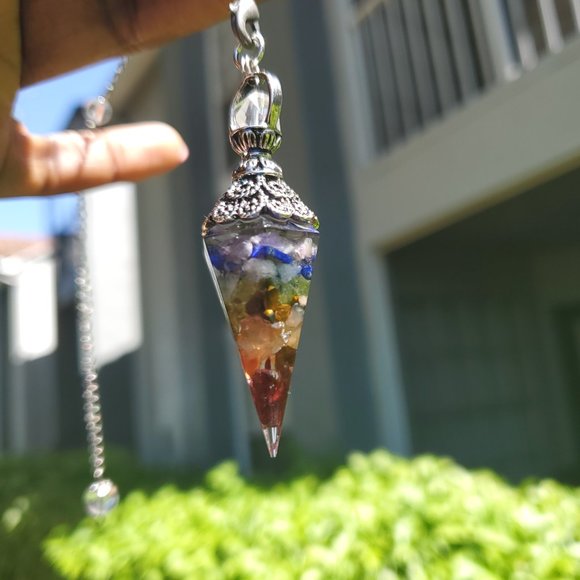 Crystal Hexagonal Pointed Pendant Pendulum - Picture 2 of 4